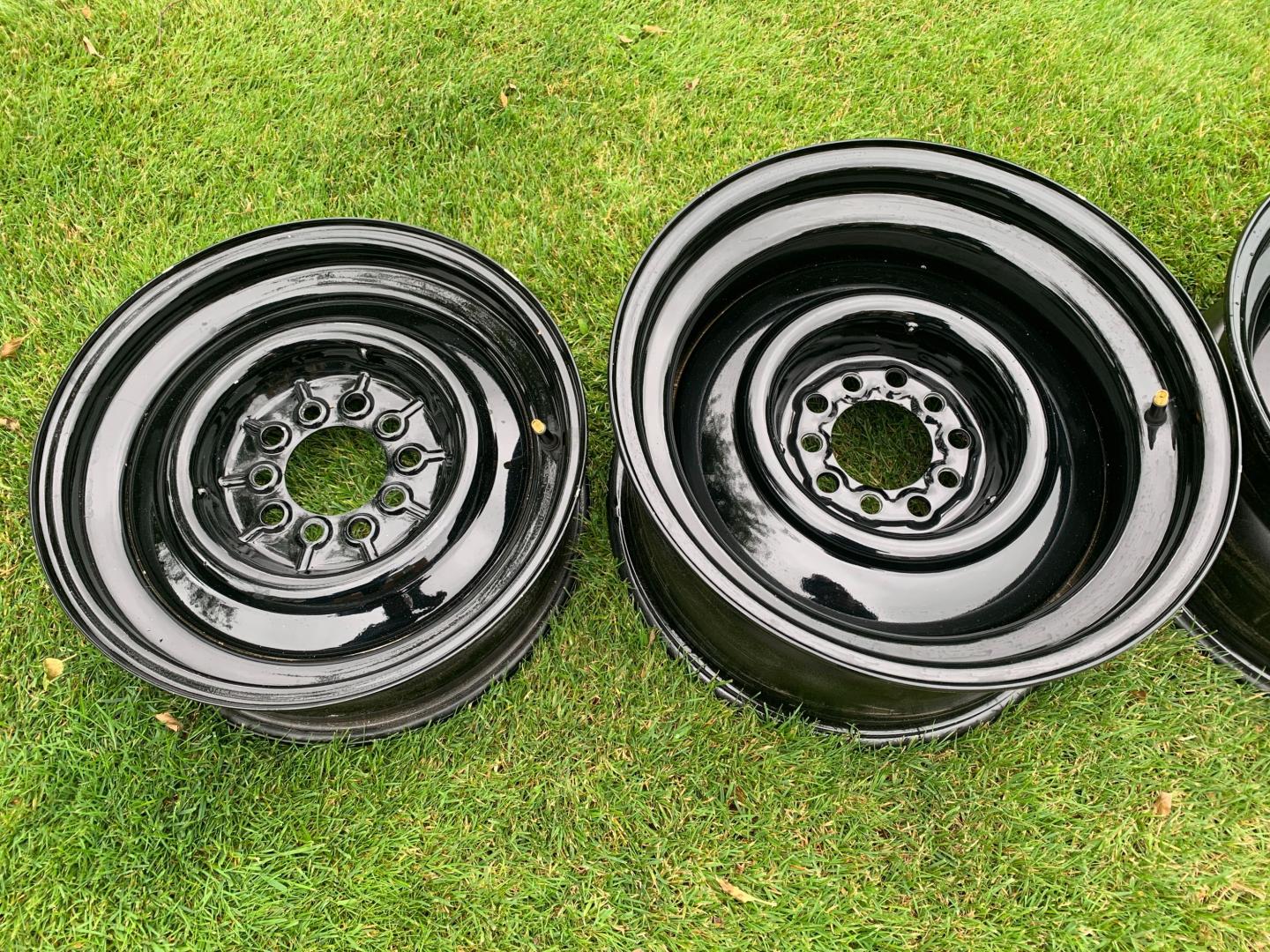4 Steel Wheels with Multi Stud Pattern. Ford Centre Caps