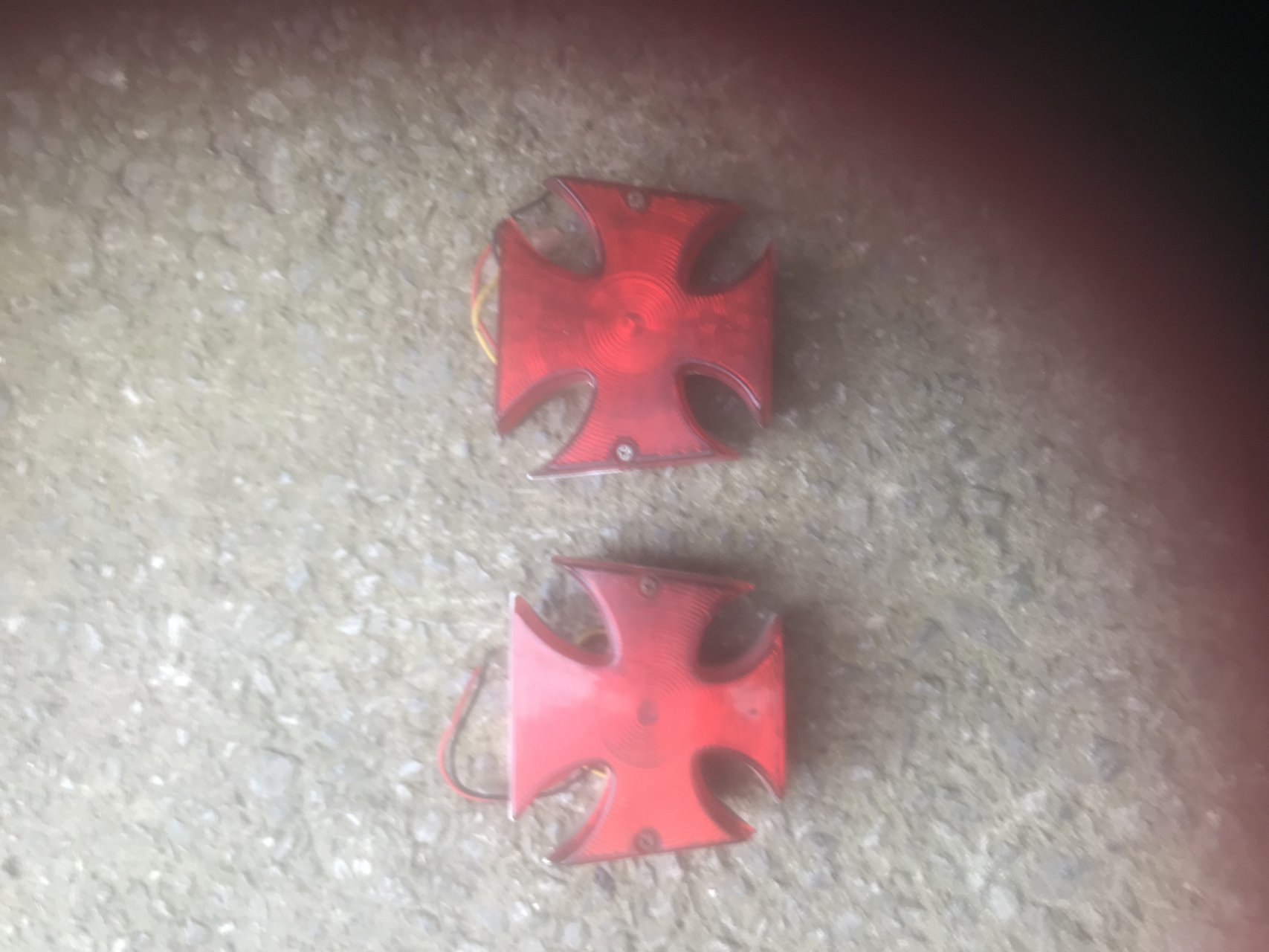 Maltese rear red led lights and Maltese cross door mirror